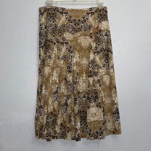 Emma James Elastic Waist A-Line Flare Fully Lined Maxi Skirt Size Med Multicolor